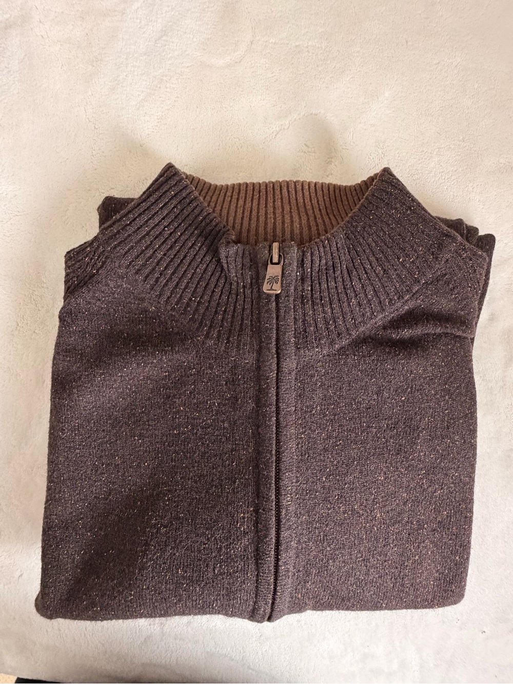 Tommy Bahama Brown Wool Silk Angora Quarter Zip Sweater Mens Medium M